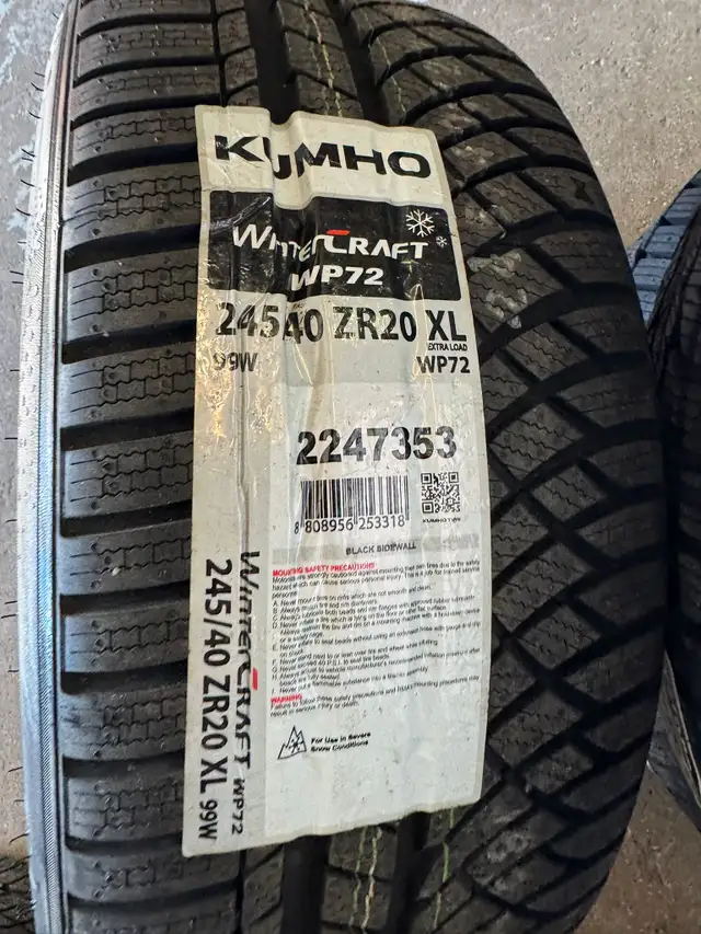 Four New 20″ 5x114.3 Sentali Wheels w/ 245/40R20 Kumho winter in Tires & Rims in Oakville / Halton Region - Image 4