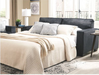 Ashley Furniture Altari Queen Sofa Bed - Slate, Chair & Ottoman