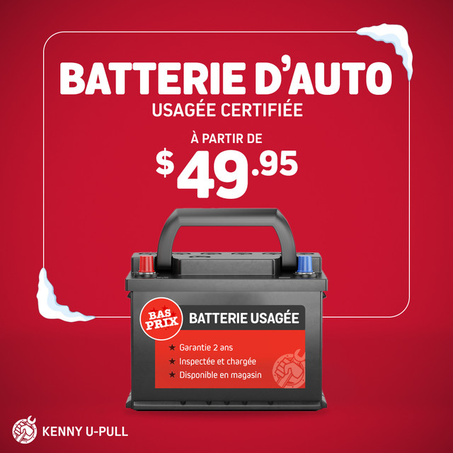 Batterie d'auto usagée garantie 2 ans à partir de 49.95$! dans Autres pièces et accessoires  à Rouyn-Noranda - Image 2