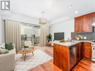 This quiet, east-facing suite is tucked away from street noise, offering peace and privacy in the he...