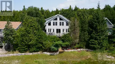 Experience this elegant modern waterfront home or cottage situated near Tobermory on a serene, paved...