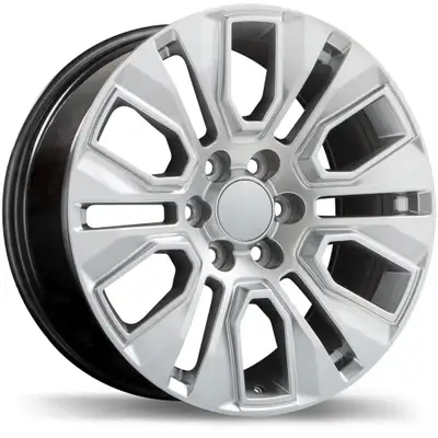 Size: 20x9 Bolt Pattern: 6x139.7 Bore: 78.1mm Offset: 24mm Finish: Hyper Silver Fitment: GMC Sierra,...