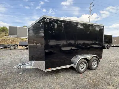 Lightning - Drive in. 7 x 12. with 6'6in. interior. Front V nose Standard Features All Aluminum Tube...