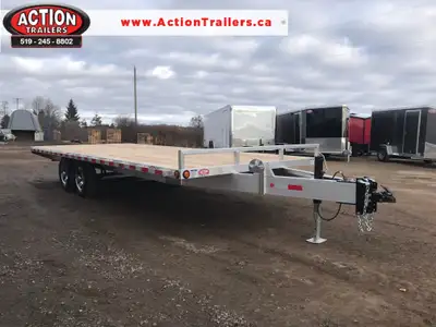 ACTION SERIES 102" X 20' TANDEM AXLE 5 TON GVWR, ALUMINUM DECKOVER TRAILER WITH 8' RAMPS UPGRADE!! T...