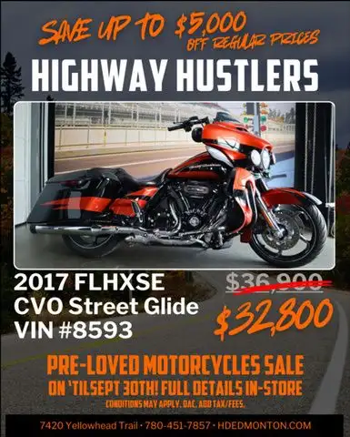 Save up to $5,000 with our Pre-Owned Motorcycle Sale, ends Sept 30th!REG PRICE: $36,900 +tax/feesSAL...