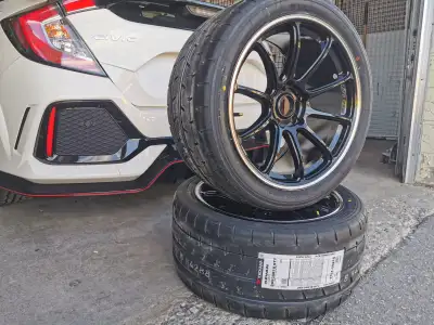 416/335/6214 jspec Superspeed Flowformed Lightweight Wheels and Summer Tire Packages for Honda Civic...