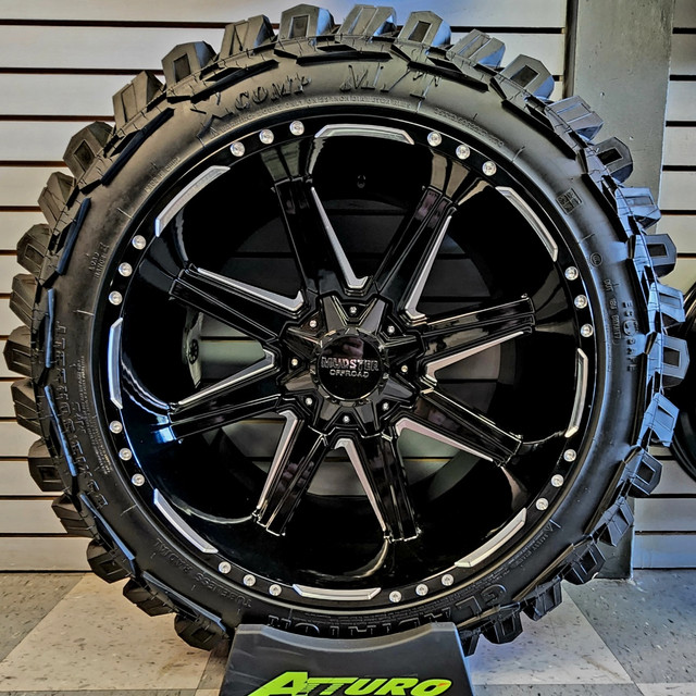 NEW CHEVY WHEELS & TIRES | LOW OFFSET | 35x12.50R22 | 8x165 in Tires & Rims in Calgary