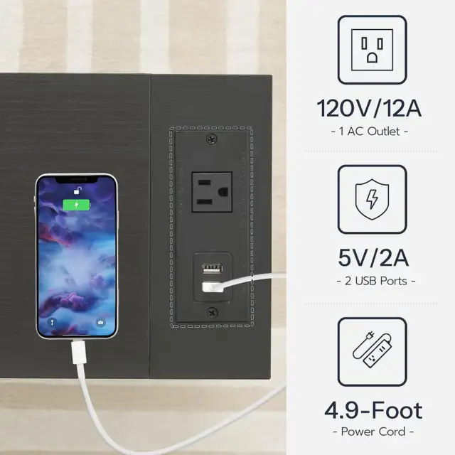 New HOOBRO End Table with Charging Station... ID# 67263007358914819124