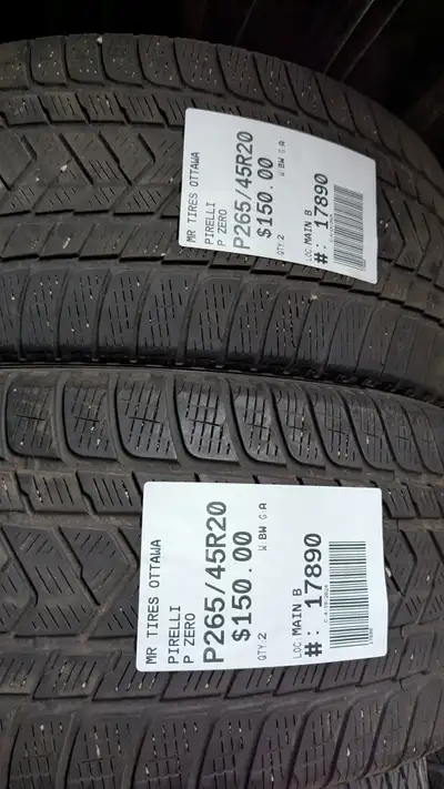 PAIR OF 2X P265/45R20 265/45/20 PIRELLI P ZERO (winter tires) TAG # 17890 ** Please read details bel...