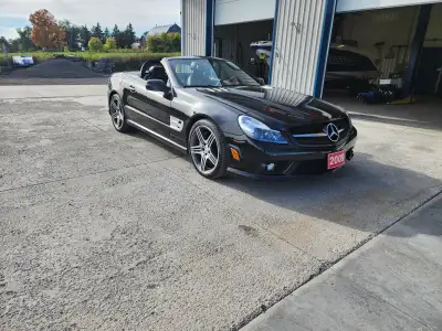 2009 Mercedes Benz SL 63 AMG 6.3L V8 Automatic Transmission Rear Wheel Drive Black Leather Interior...