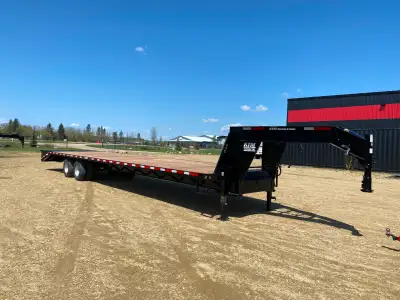 2026 8.5 x 40' Gooseneck Trailer Tandem Dually Trailer Flat Deck Trailer Equipment Trailer Deck Over...