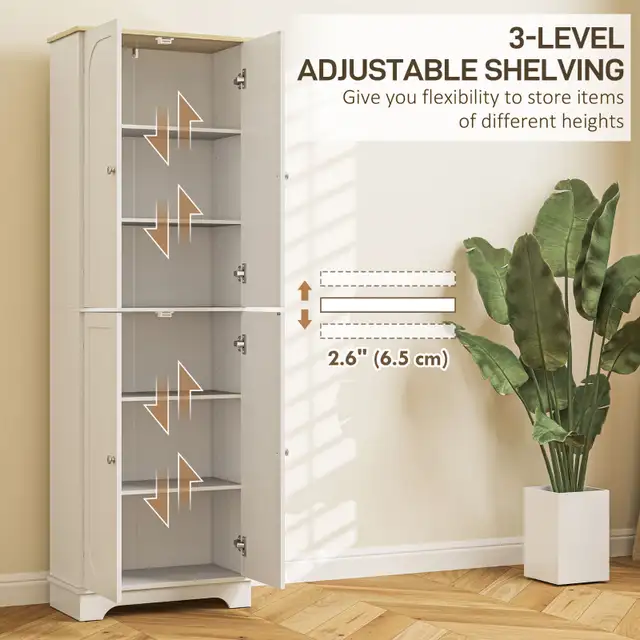 72" Tall Pantry Cabinet, Kitchen Pantry Cabinet with Adjustable in Home Décor & Accents in City of Toronto - Image 6