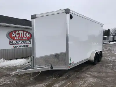 IDEAL CARGO 7X16 GALVANIZED ENCLOSED TRAILER WITH REAR RAMP DOOR AND 12in. EXTRA HEIGHT! Built Tough...