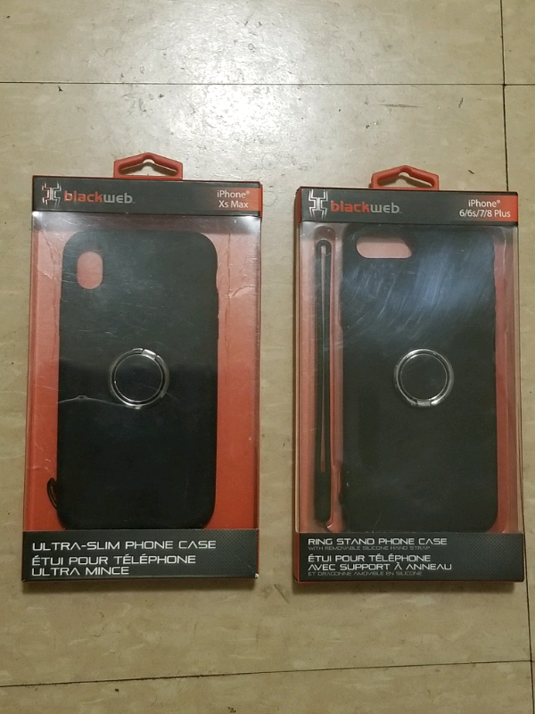 Blackweb Ring Stand,hand strap,IPhone6/6s/7/8+/Xs Max Phone Case in Cell Phone Accessories in City of Toronto - Image 2