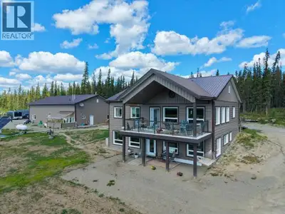 Located at KM 1500 of the Alaska Highway, this 161-acre property offers breathtaking views and a whe...