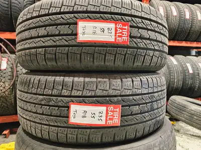A pair of good used P235/55R18 Toyo Open country A20 install and balance $260 Loose purchase $100 ea...