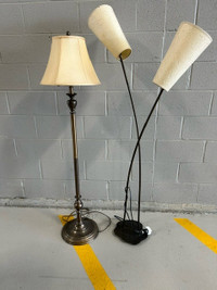 2 X Floor lamps and 1 X table lamp