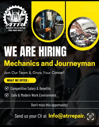 Heavy Duty Mechanic (Journeyman) & Shop Floor Help - Nisku, View more