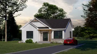 Maison neuve de Style Farmhouse Quartier familial et tranquille et TERRAIN SANS VOISINS ARRIÈRE ENCO...