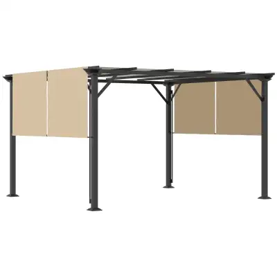 12' x 10' Outdoor Patio Gazebo Pergola with Retractable Canopy R, View more