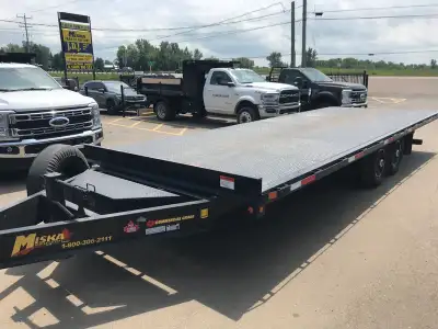 DEMO CLEARANCE - 2025 Miska 7 Ton Hydraulic Tilt Deckover Float Trailer with 102in.x24' Deck Feature...