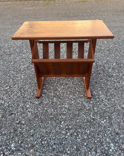 Teak End Table / Magazine Holder, View more