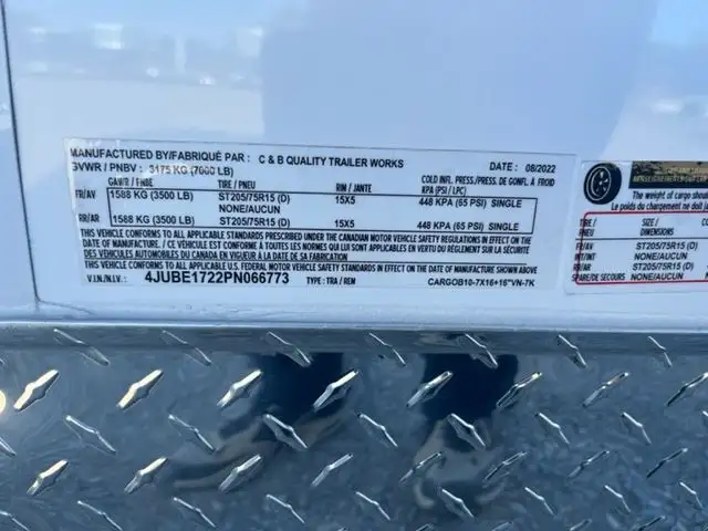 2023 B10 V nose Contractor / Toyhauler 7x16 Cargo Trailer in Cargo & Utility Trailers in Calgary - Image 17