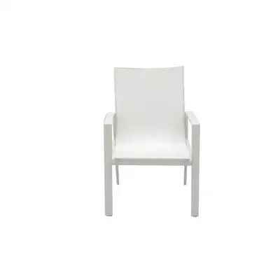 BRAND NEW - Cooper Springs White Stationary Metal Outdoor Dining, View more