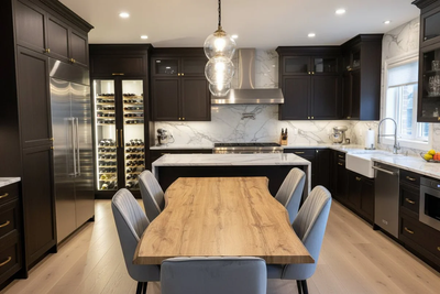 Rustic 6-Person live Edge Style Industrial Kitchen Dining DA1230, View more
