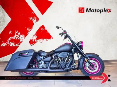 Motoplex Mirabel ROADSTAR BAGGER YAMAHA ROADSTAR BAGGER LOOK INCORYABLE PEINTURE NOIR MAT ` PETIT PR...