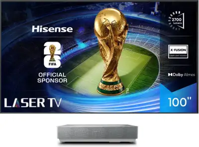 FIFA SPECIAL 100" Hisense  4K Laser t TV&Projector from$899NoTax, View more