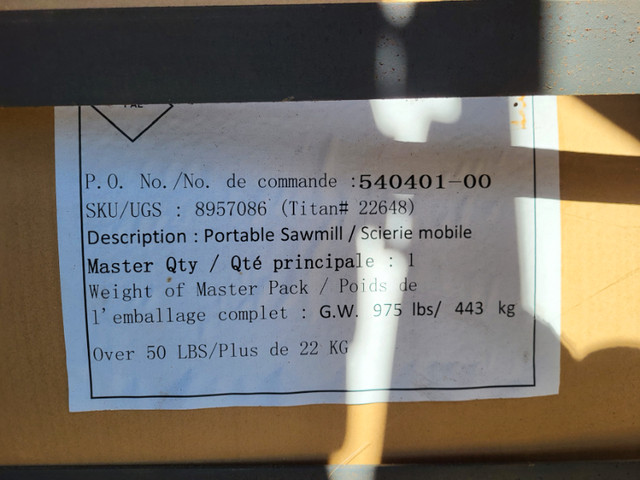 Bozeman Portable Sawmill Still in Original Packaging! in Outdoor Tools & Storage in Ottawa - Image 4