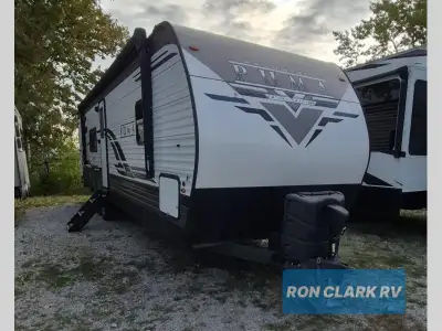 Palomino Puma 28RKQS travel trailer highlights: Rear Kitchen Recliners Front Private Bedroom Outside...