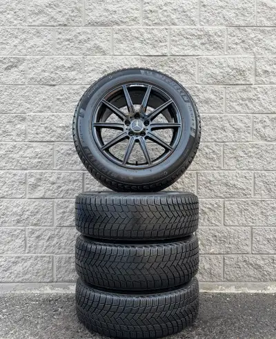 Winter Michelin X-Ice Snow SUV 18 Tires And Replica AMG Gloss Black 18 Inch Wheels. 4x 235 60 18 (98...