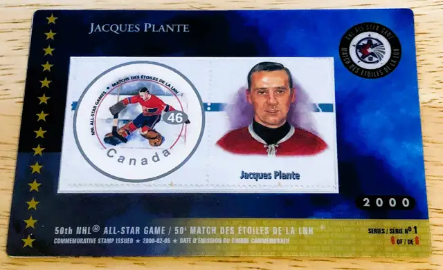 Jacques Plante 50th All-Star Stamp & Card in Arts & Collectibles in Calgary - Image 3