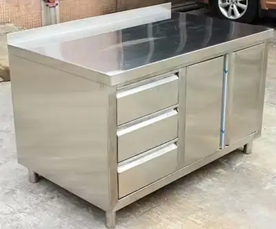 Stainless Steel Cabinet Bench Garage & Restaurant Workstation Table | Model 1218234 Sale $895.00 Hea...
