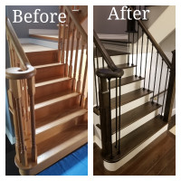 STAIRS AND RAILING - REFINISHING/CAPPING - IRON PICKETS
