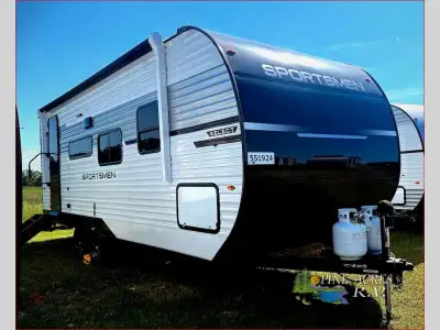 KZ Sportsmen Select travel trailer 221RKSL highlights: Front Private Bedroom Pass-Thru Storage Kitch...