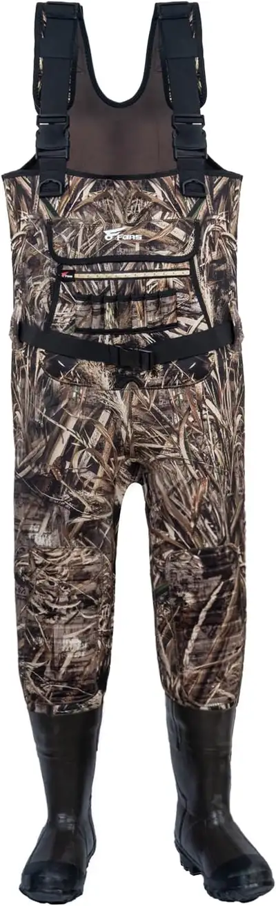 Hunting Waders with 1000G Insulation Rubber Boots, Neoprene Chest Wader, Waterproof Bootfoot Waders...