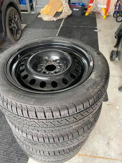 Selling almost new used one season 205/55/17 Pirelli winter tires on rims asking $650 call 519-498-7...