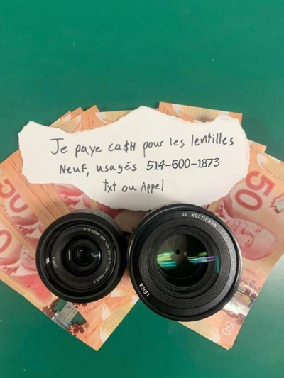 Je paye Cash pour votre lentilles!!, View more