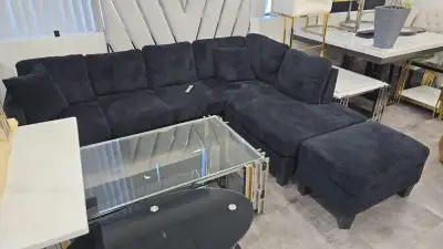 Black Velvet Sofa, View more