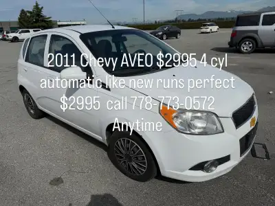 2011 CHEVY AVEO 5 dr hatchback $2995 4 cylinder engine automatic transmission like new extremely rel...