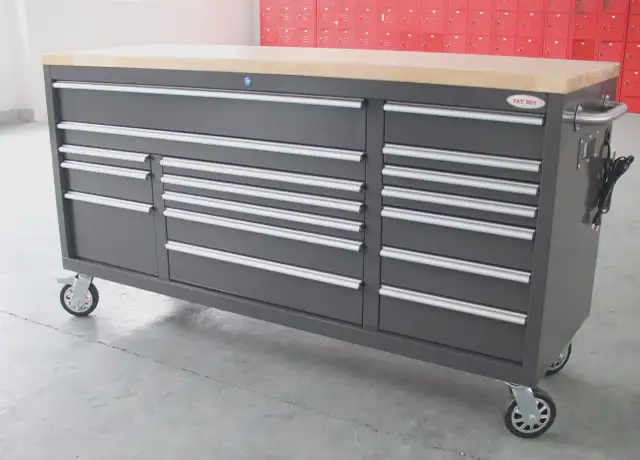 NEW 72 IN FATBOY 17 DRAWER TOOL BENCH BOX  STORAGE 24" DEEP in Tool Storage & Benches in Saskatoon - Image 6