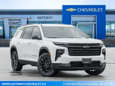The 2026 Chevrolet Traverse LT AWD stands out in a bold White finish that complements its wide, athl...