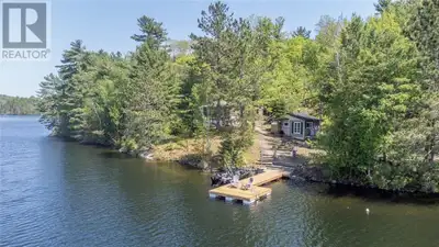 Extremley private year-round retreat just minutes from Espanola! This charming two-bedroom cottage o...