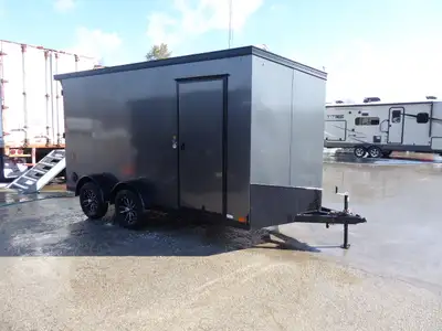 2025 United UJ 7×14, Stock# 3290, Charcoal, (Black Out Package), Barn Door, 2-3500lb Tandem Axle,5”...