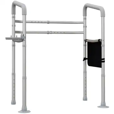 BRAND NEW - HOMCOM Stand Alone Toilet Safety Frame, Toilet Rails, View more