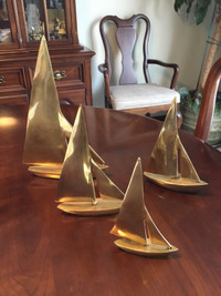 Vintage Brass Sail Boats