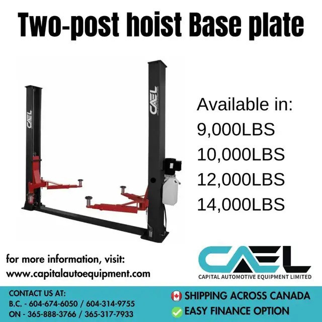 CAEL 2 Post Hoist Lift 9000/10000/12000/14000 LBS model in Other Parts & Accessories in City of Halifax